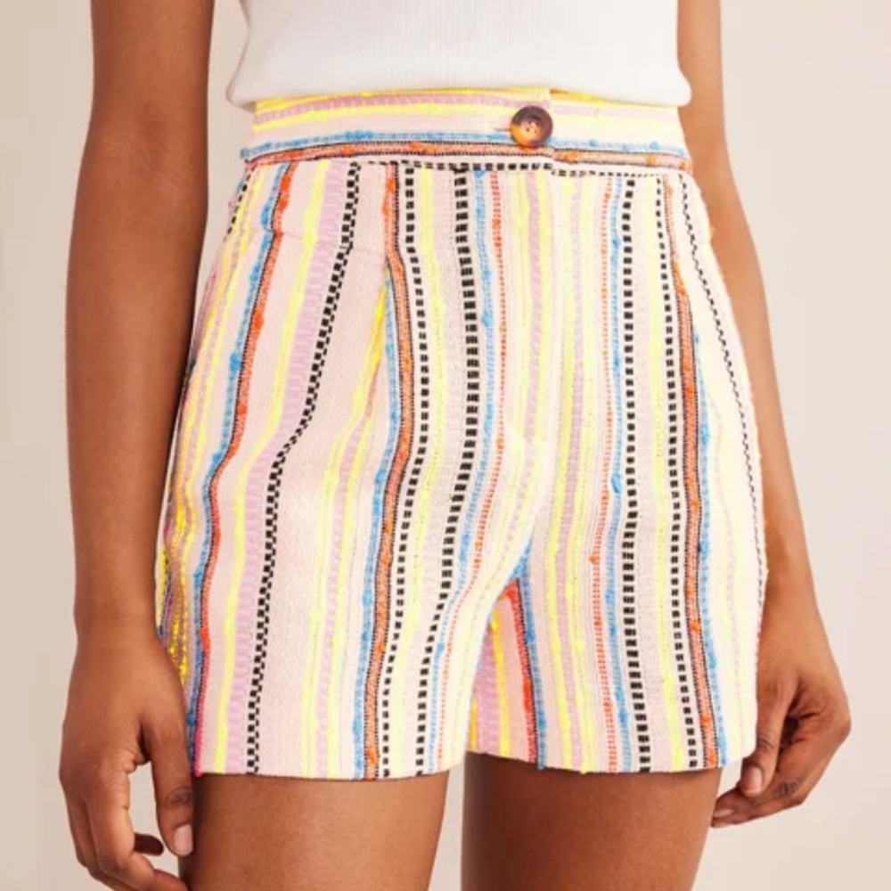 NWT Boden Textured Stripe Shorts, 10